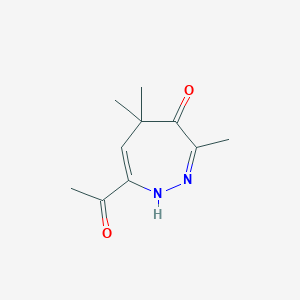 molecular formula C10H14N2O2 B14399393 7-Acetyl-3,5,5-trimethyl-1,5-dihydro-4H-1,2-diazepin-4-one CAS No. 89543-16-8