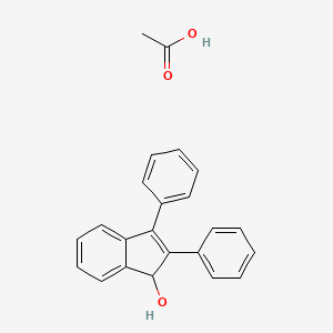 molecular formula C23H20O3 B14399402 acetic acid;2,3-diphenyl-1H-inden-1-ol CAS No. 89624-49-7