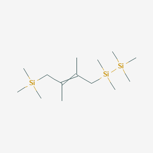 molecular formula C14H34Si3 B14399410 1-[2,3-Dimethyl-4-(trimethylsilyl)but-2-en-1-yl]-1,1,2,2,2-pentamethyldisilane CAS No. 88258-00-8