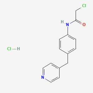 molecular formula C14H14Cl2N2O B1439943 2-chloro-N-[4-(pyridin-4-ylmethyl)phenyl]acetamide hydrochloride CAS No. 1211497-06-1