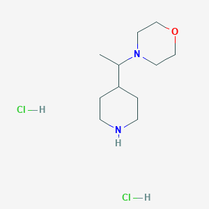 molecular formula C11H24Cl2N2O B1439946 4-[1-(4-Piperidinyl)ethyl]morpholine dihydrochloride CAS No. 436852-25-4