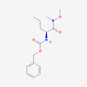 molecular formula C15H22N2O4 B143995 (S)-Benzyl (1-(methoxy(methyl)amino)-1-oxopentan-2-YL)carbamate CAS No. 207728-22-1