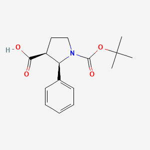 molecular formula C16H21NO4 B1439952 cis-1-N-Boc-2-phenyl-pyrrolidine-3-carboxylic acid CAS No. 1187931-40-3