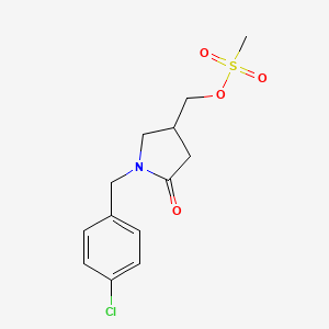 molecular formula C13H16ClNO4S B1439974 [1-(4-氯苄基)-5-氧代吡咯烷-3-基]甲基甲磺酸盐 CAS No. 1242916-13-7