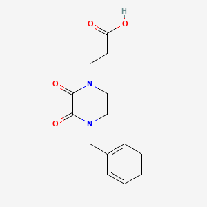 molecular formula C14H16N2O4 B1439975 3-(4-苄基-2,3-二氧哌嗪-1-基)丙酸 CAS No. 932975-98-9