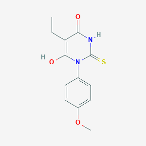 molecular formula C13H14N2O3S B1439994 5-乙基-6-羟基-3-(4-甲氧基苯基)-2-硫代-3,4-二氢嘧啶-4-酮 CAS No. 1240526-41-3