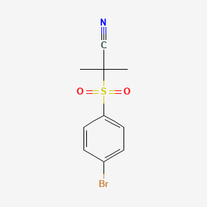 molecular formula C10H10BrNO2S B1440016 2-(4-Bromobenzenesulfonyl)-2-methylpropanenitrile CAS No. 1178187-96-6