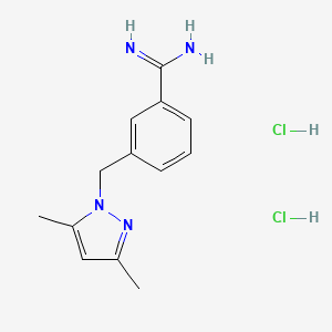 3-[(3,5-dimethyl-1H-pyrazol-1-yl)methyl]benzene-1-carboximidamide dihydrochloride