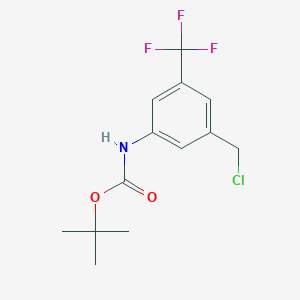 molecular formula C13H15ClF3NO2 B1440060 叔丁基 N-[3-(氯甲基)-5-(三氟甲基)苯基]氨基甲酸酯 CAS No. 1235440-72-8