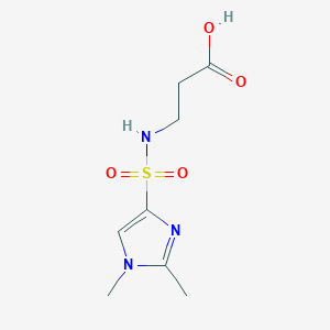 molecular formula C8H13N3O4S B1440071 3-(1,2-dimethyl-1H-imidazole-4-sulfonamido)propanoic acid CAS No. 1240526-74-2