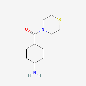 molecular formula C11H20N2OS B1440076 4-(Thiomorpholine-4-carbonyl)cyclohexan-1-amine CAS No. 1183736-33-5