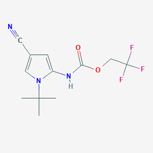 molecular formula C12H14F3N3O2 B1440077 2,2,2-trifluoroethyl N-(1-tert-butyl-4-cyano-1H-pyrrol-2-yl)carbamate CAS No. 1240528-52-2