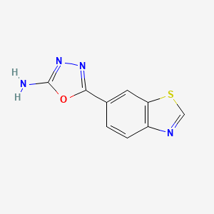 molecular formula C9H6N4OS B1440093 5-(1,3-苯并噻唑-6-基)-1,3,4-噁二唑-2-胺 CAS No. 1248907-59-6
