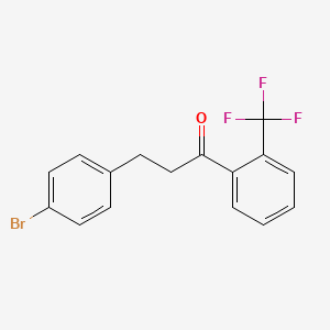 molecular formula C16H12BrF3O B1440100 3-(4-溴苯基)-2'-三氟甲基丙酮苯酮 CAS No. 898761-72-3