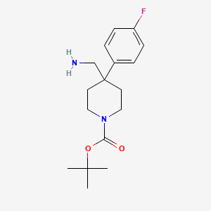 molecular formula C17H25FN2O2 B1440106 tert-Butyl 4-(aminomethyl)-4-(4-fluorophenyl)piperidine-1-carboxylate CAS No. 847615-01-4