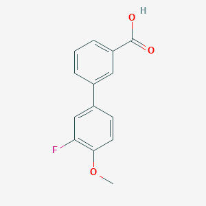 molecular formula C14H11FO3 B1440115 3'-Fluoro-4'-methoxy-[1,1'-biphenyl]-3-carboxylic acid CAS No. 885964-80-7