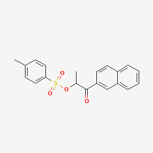 molecular formula C20H18O4S B14401225 1-(Naphthalen-2-yl)-1-oxopropan-2-yl 4-methylbenzene-1-sulfonate CAS No. 87456-44-8