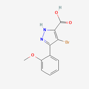 molecular formula C11H9BrN2O3 B1440126 4-bromo-3-(2-methoxyphenyl)-1H-pyrazole-5-carboxylic acid CAS No. 1350453-84-7