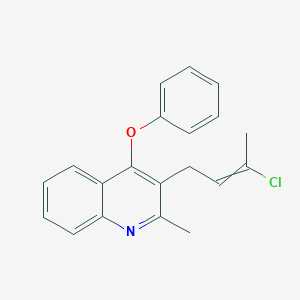 molecular formula C20H18ClNO B14401357 3-(3-Chlorobut-2-en-1-yl)-2-methyl-4-phenoxyquinoline CAS No. 88322-57-0