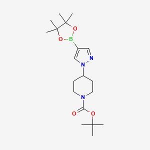 tert-butyl 4-(4-(4,4,5,5-tetramethyl-1,3,2-dioxaborolan-2-yl)-1H-pyrazol-1-yl)piperidine-1-carboxylate