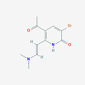 molecular formula C11H13BrN2O2 B1440155 5-acetyl-3-bromo-6-[(E)-2-(dimethylamino)ethenyl]-2(1H)-pyridinone CAS No. 147293-24-1