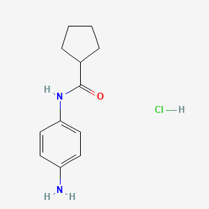 molecular formula C12H17ClN2O B1440157 N-(4-Aminophenyl)cyclopentanecarboxamide hydrochloride CAS No. 1184964-73-5