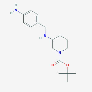 molecular formula C17H27N3O2 B1440158 3-(4-Aminobenzylamino)-piperidine-1-carboxylic acid tert-butyl ester CAS No. 1189105-72-3