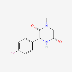 molecular formula C11H11FN2O2 B1440160 3-(4-Fluorophenyl)-1-methylpiperazine-2,5-dione CAS No. 1214173-37-1