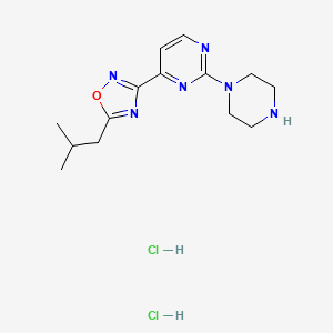 molecular formula C14H22Cl2N6O B1440164 4-(5-Isobutyl-1,2,4-oxadiazol-3-yl)-2-piperazin-1-ylpyrimidine dihydrochloride CAS No. 1177093-07-0