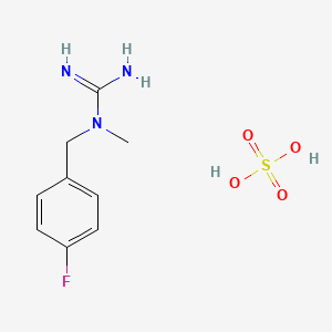 molecular formula C9H14FN3O4S B1440166 1-(4-Fluorobenzyl)-1-methylguanidine sulfate CAS No. 1185037-72-2