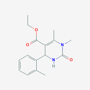 molecular formula C16H20N2O3 B1440168 Ethyl 1,6-dimethyl-4-(2-methylphenyl)-2-oxo-1,2,3,4-tetrahydro-5-pyrimidinecarboxylate CAS No. 1135283-42-9