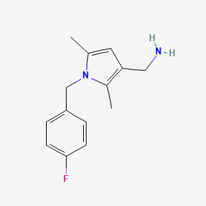 molecular formula C14H17FN2 B1440172 {[1-(4-fluorobenzyl)-2,5-dimethyl-1H-pyrrol-3-yl]methyl}amine CAS No. 1177333-89-9