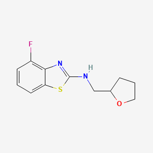 molecular formula C12H13FN2OS B1440177 4-fluoro-N-(tetrahydrofuran-2-ylmethyl)-1,3-benzothiazol-2-amine CAS No. 1204297-08-4