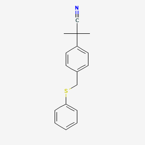 molecular formula C17H17NS B1440179 2-Methyl-2-(4-((phenylthio)methyl)phenyl)propanenitrile CAS No. 1185311-16-3