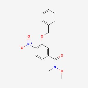 molecular formula C16H16N2O5 B1440195 3-(Benzyloxy)-N-methoxy-N-methyl-4-nitrobenzamide CAS No. 1186405-08-2