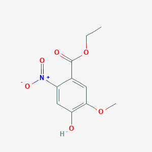 molecular formula C10H11NO6 B1440231 4-Hydroxy-5-methoxy-2-nitrobenzoic acid ethyl ester CAS No. 422308-68-7