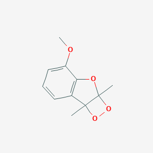 molecular formula C11H12O4 B144024 2a,7b-Dihydro-4-methoxy-2a,7b-dimethyl-1,2-dioxeto(3,4-b)benzofuran CAS No. 128753-88-8