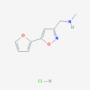 molecular formula C9H11ClN2O2 B1440244 {[5-(Furan-2-yl)-1,2-oxazol-3-yl]methyl}(methyl)amine hydrochloride CAS No. 857283-62-6