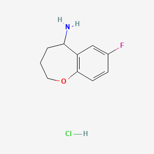 molecular formula C10H13ClFNO B1440248 7-Fluoro-2,3,4,5-tetrahydro-1-benzoxepin-5-amine hydrochloride CAS No. 1197529-20-6