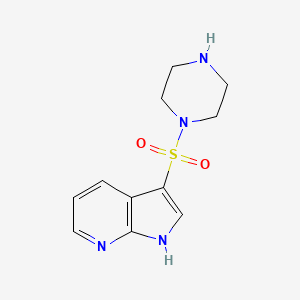 molecular formula C11H14N4O2S B1440263 1-{1H-pyrrolo[2,3-b]pyridine-3-sulfonyl}piperazine CAS No. 1193387-41-5