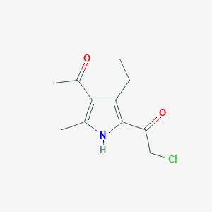 molecular formula C11H14ClNO2 B1440268 1-(4-乙酰基-3-乙基-5-甲基-1H-吡咯-2-基)-2-氯乙酮 CAS No. 1211362-38-7