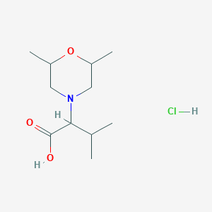 molecular formula C11H22ClNO3 B1440278 2-(2,6-Dimethylmorpholin-4-yl)-3-methylbutanoic acid hydrochloride CAS No. 1214108-42-5