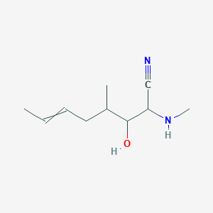 3-Hydroxy-4-methyl-2-(methylamino)oct-6-enenitrile