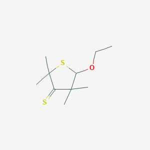 molecular formula C10H18OS2 B14402904 5-Ethoxy-2,2,4,4-tetramethylthiolane-3-thione CAS No. 88328-82-9