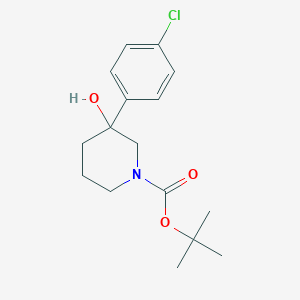 molecular formula C16H22ClNO3 B1440294 叔丁基 3-(4-氯苯基)-3-羟基哌啶-1-羧酸酯 CAS No. 951624-09-2