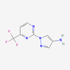 molecular formula C8H6F3N5 B1440324 1-[4-(三氟甲基)嘧啶-2-基]-1H-吡唑-4-胺 CAS No. 1210732-94-7
