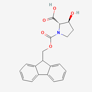 molecular formula C20H19NO5 B1440340 (2S,3S)-1-(((9H-Fluoren-9-yl)methoxy)carbonyl)-3-hydroxypyrrolidine-2-carboxylic acid CAS No. 296774-32-8