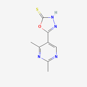 molecular formula C8H8N4OS B14403402 5-(2,4-Dimethylpyrimidin-5-yl)-1,3,4-oxadiazole-2(3H)-thione CAS No. 88317-49-1