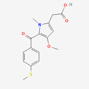 molecular formula C16H17NO4S B14403406 {4-Methoxy-1-methyl-5-[4-(methylsulfanyl)benzoyl]-1H-pyrrol-2-yl}acetic acid CAS No. 86202-28-0