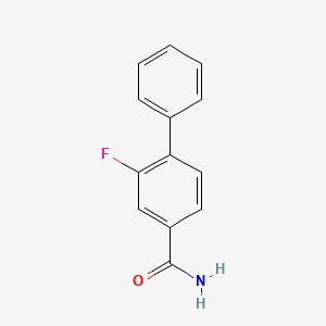 molecular formula C13H10FNO B1440349 2-氟联苯-4-甲酰胺 CAS No. 1214329-12-0